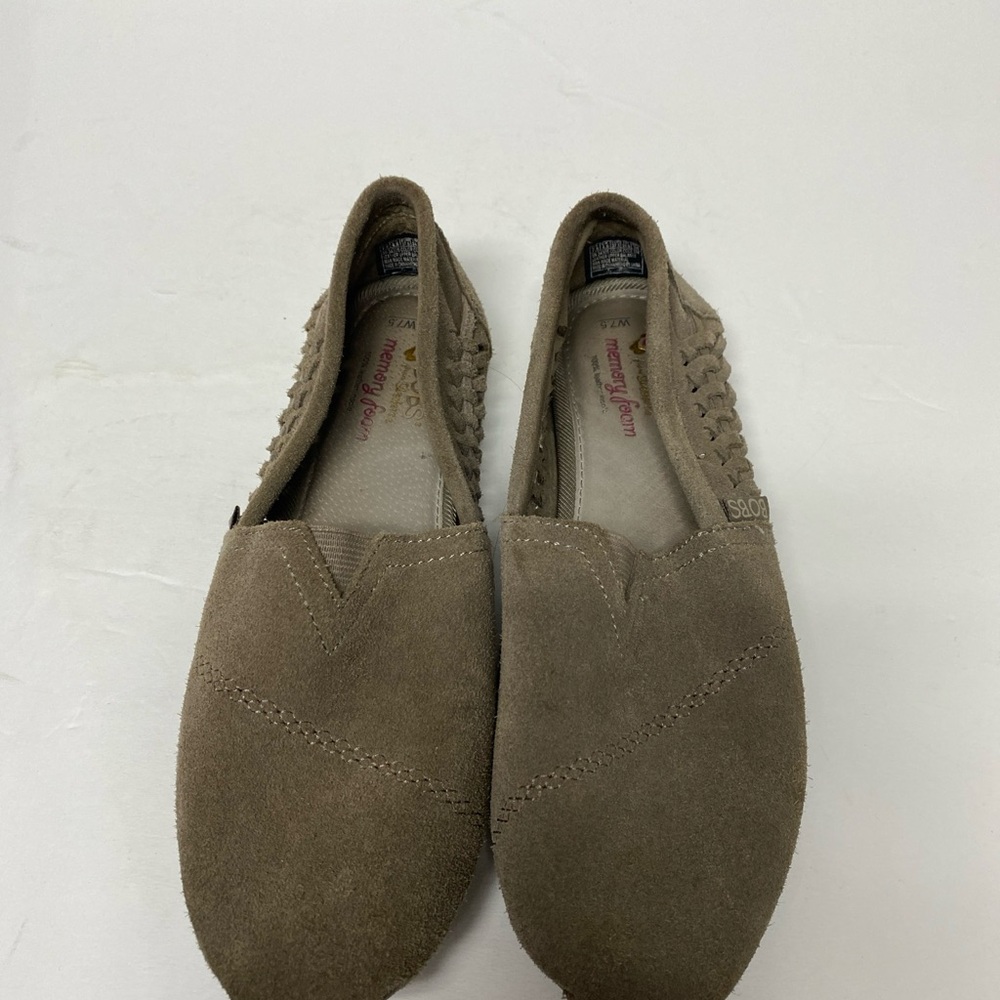 Bobs From Skechers Womens Memory Foam Suede Leather Shoes Size